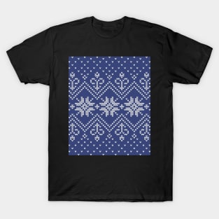 Knitting Xmas Blue Flake T-Shirt